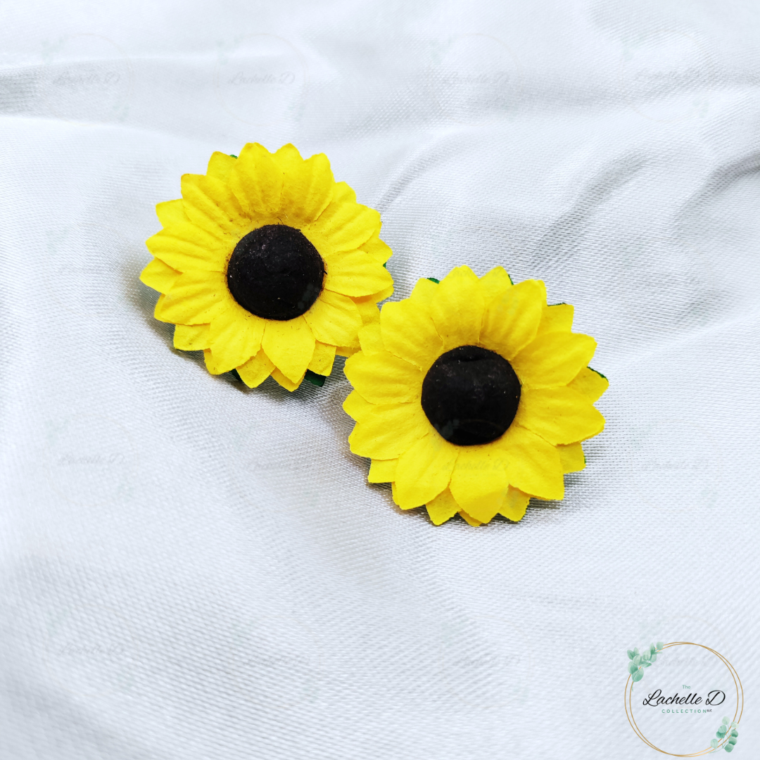 Paper Sunflower Earring Studs