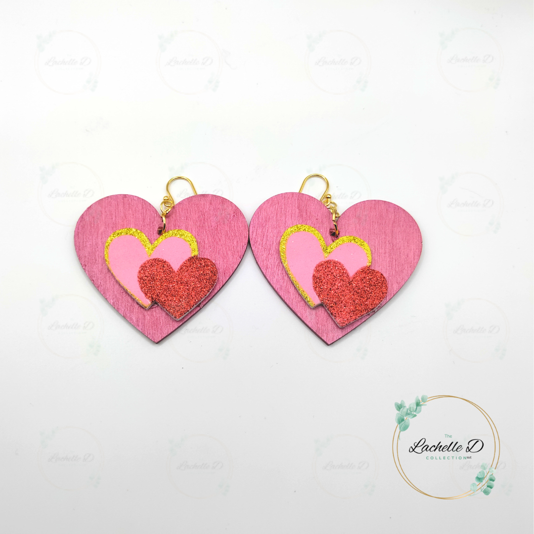 Pink Heart Earrings 3
