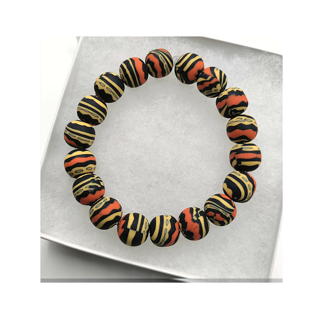 Multi Colored Tiger Bead Bracelet